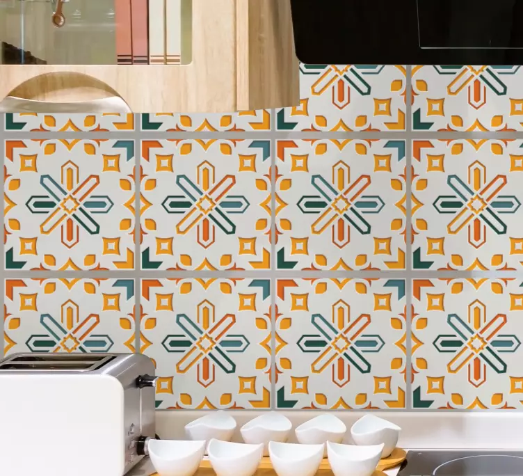 Encaustic cement tiles wall sticker - TenStickers
