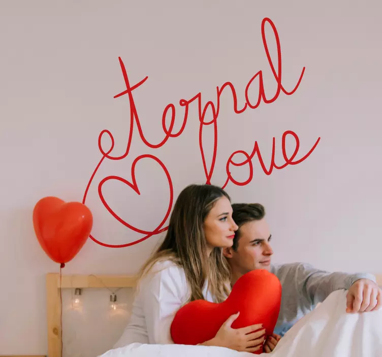 Eternal Love Heart Phrase romantic stickers - TenStickers
