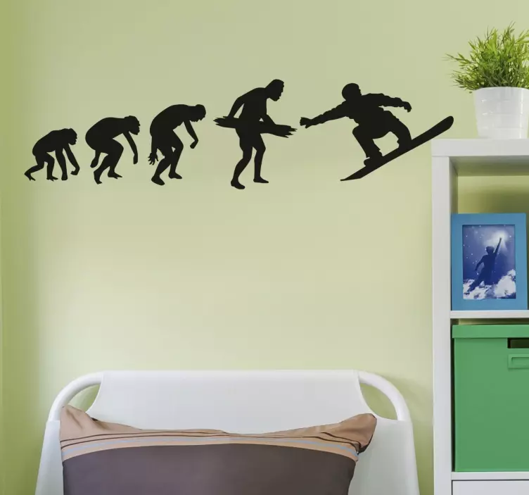 Evolution to Snowboarder Wall Sticker - TenStickers