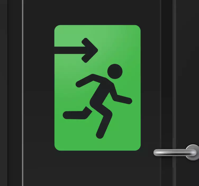 Green Exit Icon Wall Sticker - TenStickers