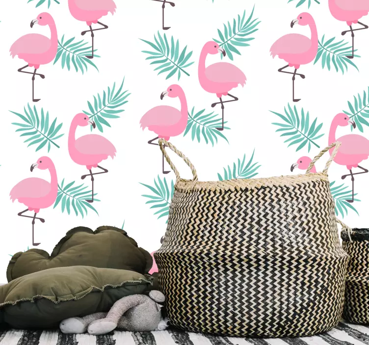Exotic Flamingos Wall Sticker - TenStickers