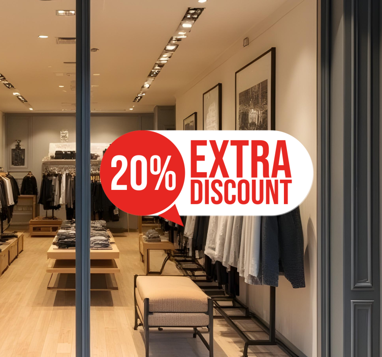 "Extra 20% off sale items" sales sticker - TenStickers