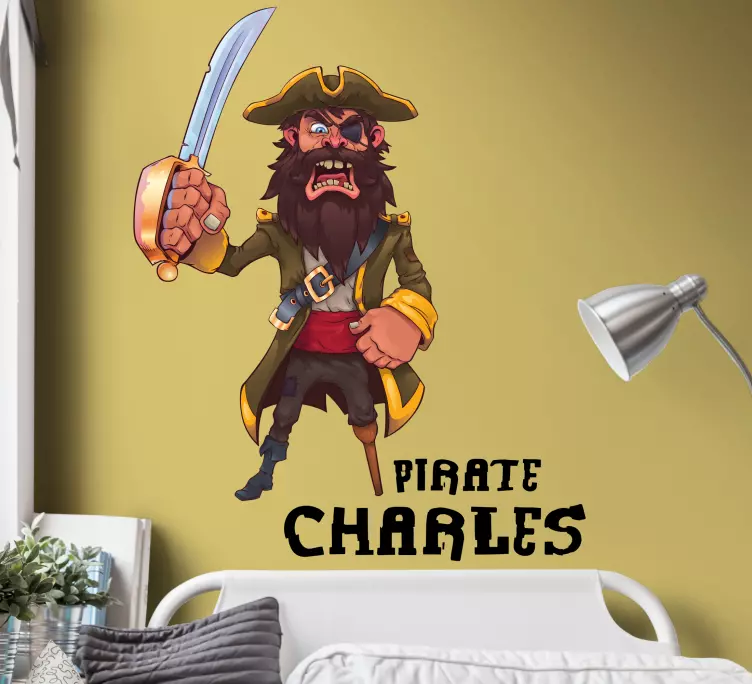 Famous pirate captain cartoon children decal - TenStickers