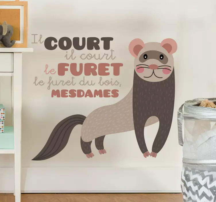 Ferret nursery rhyme wall sticker - TenStickers
