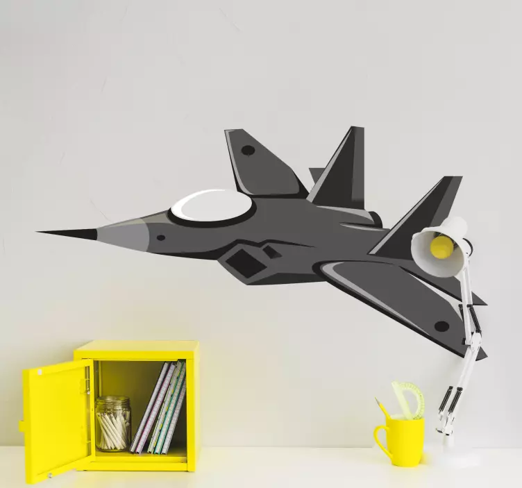 Fighter Jet Illustration video game sticker - TenStickers