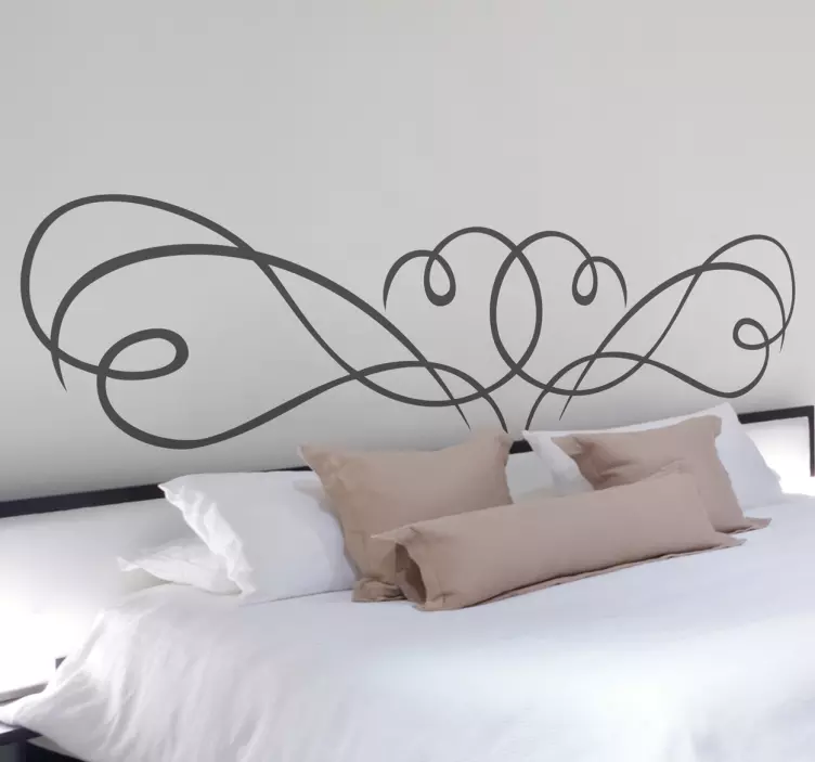 Filigree Bedroom Headboard Sticker - TenStickers