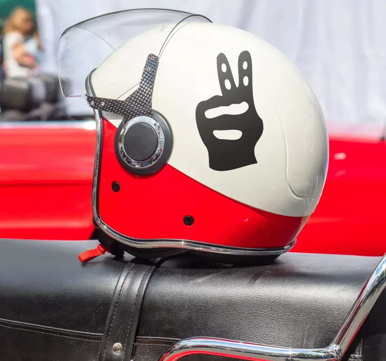 Finger sign motorcycle helmet vinyl decal - TenStickers