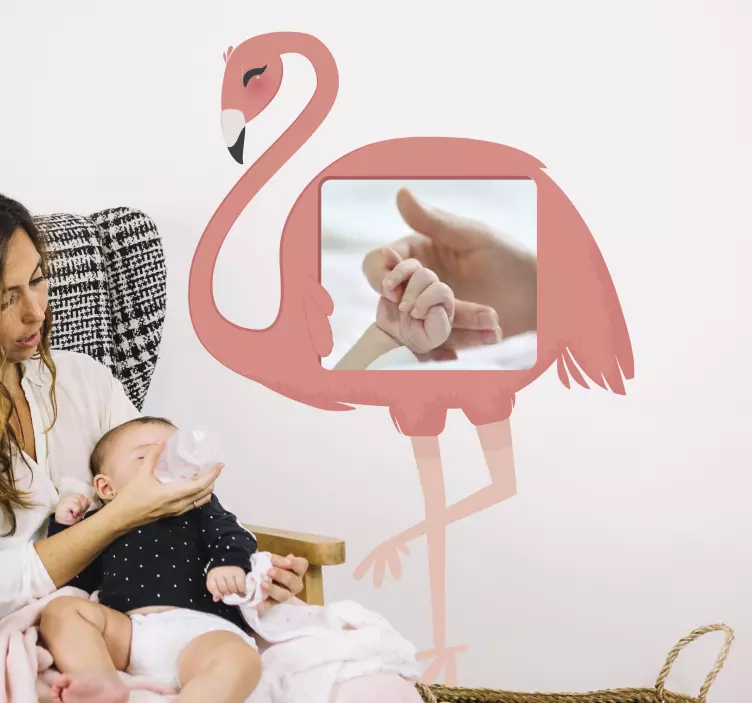 Flamingo Photo Holder kid's sticker - TenStickers