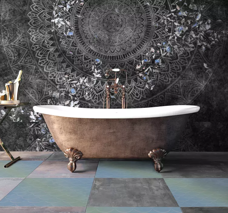 flooring pastel scales pattern floor sticker - TenStickers