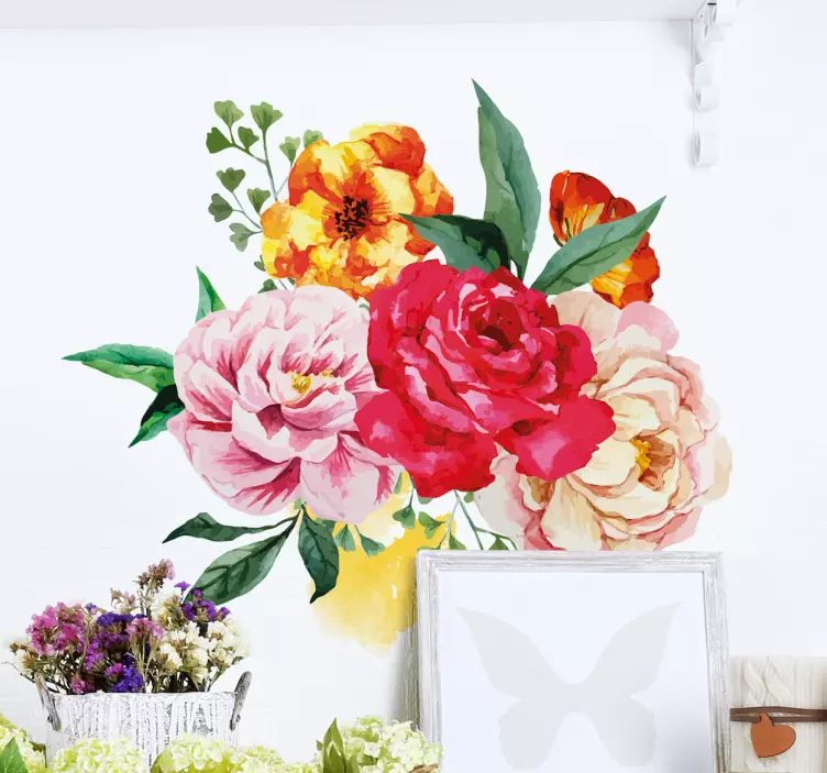 Floral Art Wall Sticker - TenStickers