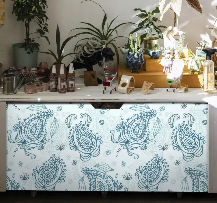 Floral paisley style furniture sticker - TenStickers