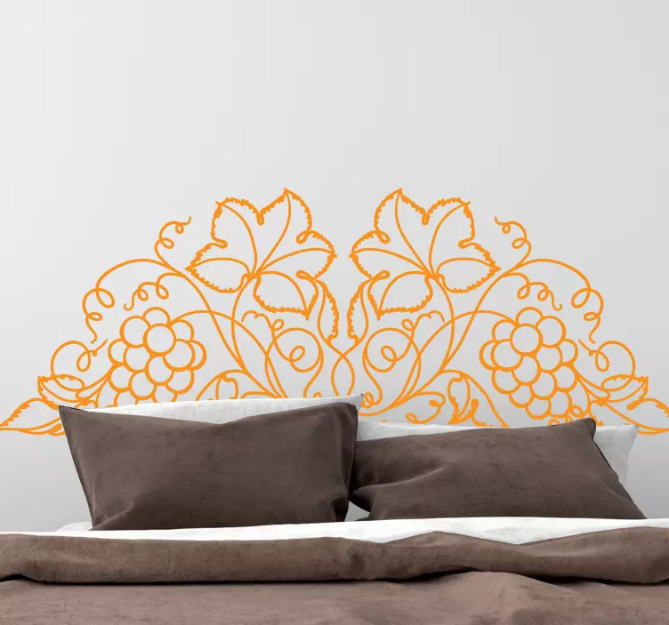 Floral vine accent headboard wall sticker - TenStickers