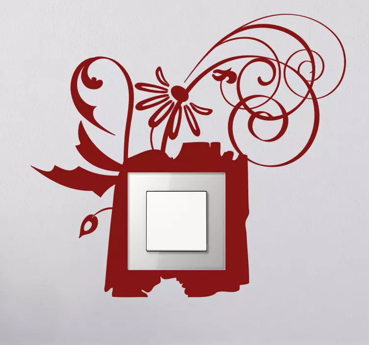 Flower frame light switch sticker - TenStickers