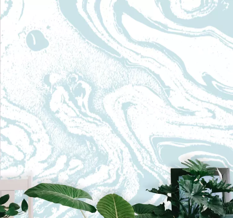 Fluid wave pattern living room wall sticker - TenStickers