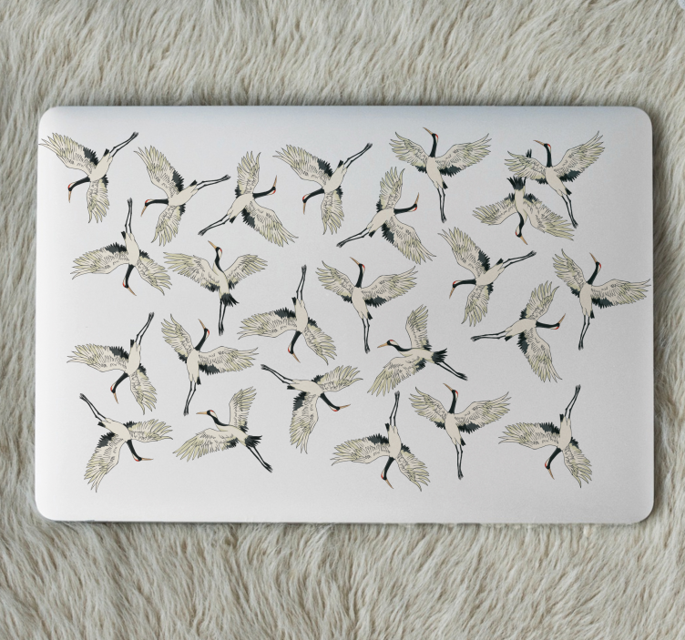 Flying cranes laptop skin - TenStickers
