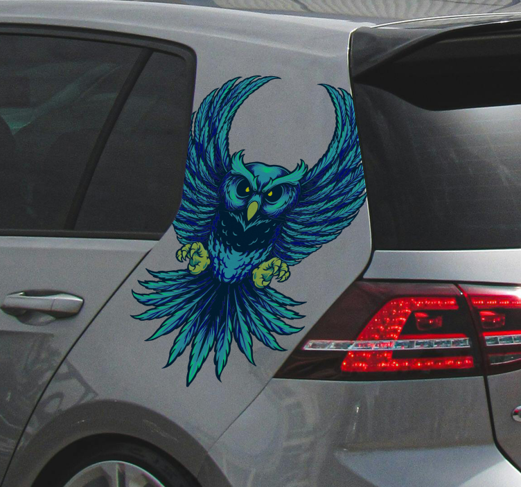 Flying owl bird car sticker - TenStickers