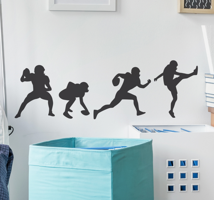 Action silhouettes football sticker - TenStickers