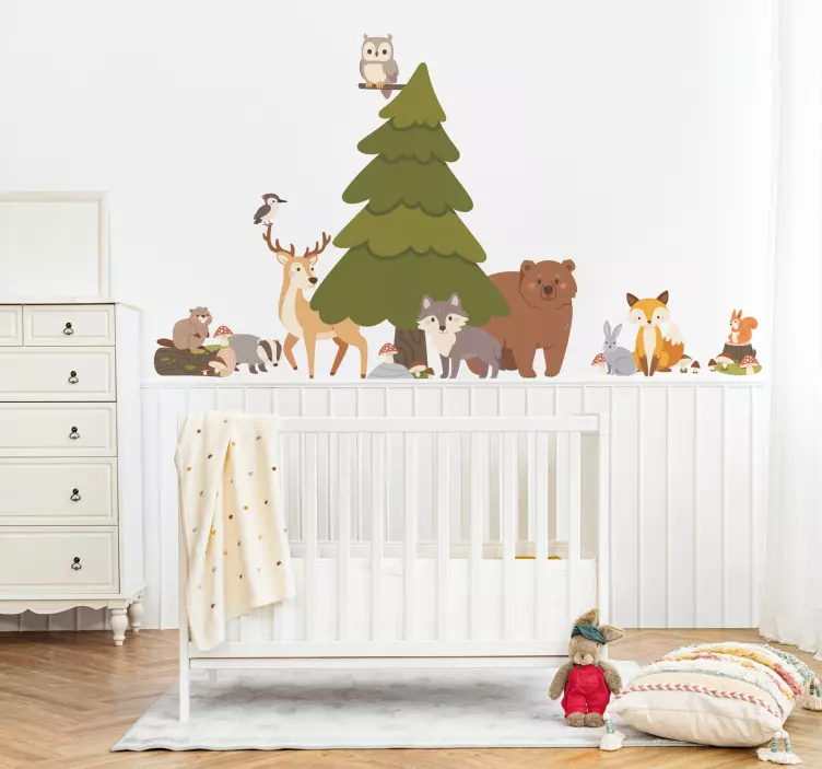 forest animals wall stickers children's room - TenStickers