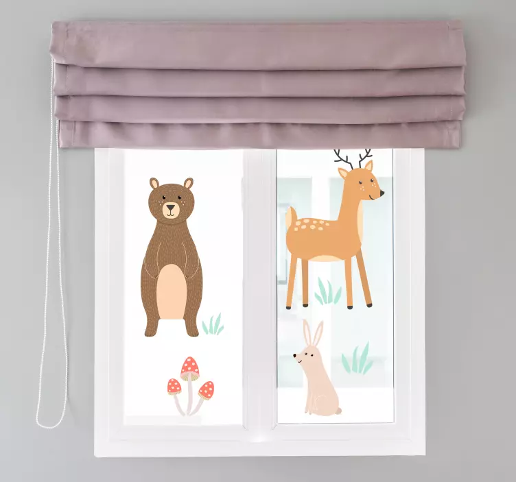 Forest animals window sticker - TenStickers