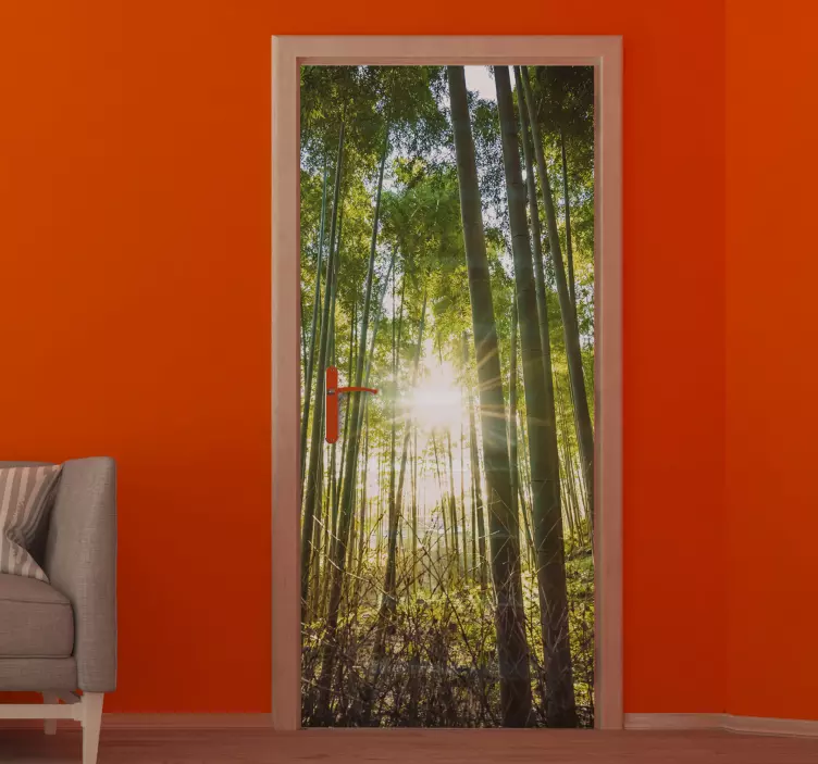 Forest with flash door sticker - TenStickers
