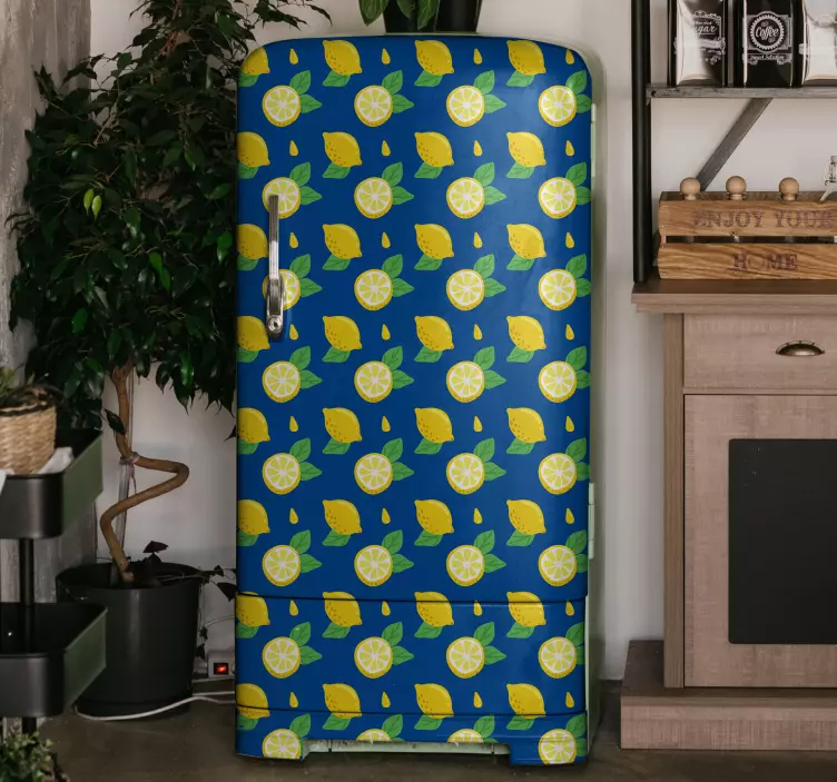 Fridge sticker lemon pattern wrap - TenStickers