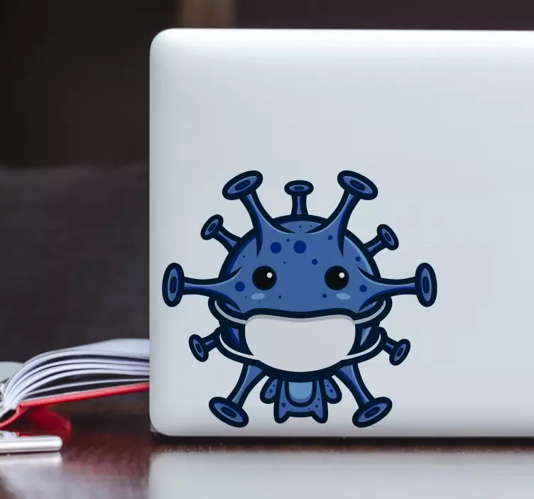Mask virus character Laptop sticker - TenStickers