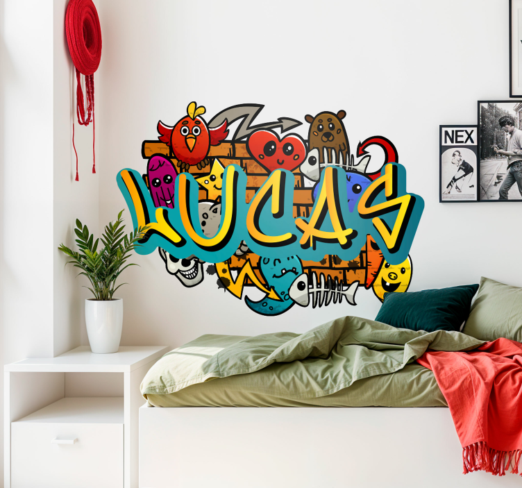 full color graffiti with urban sticker - TenStickers