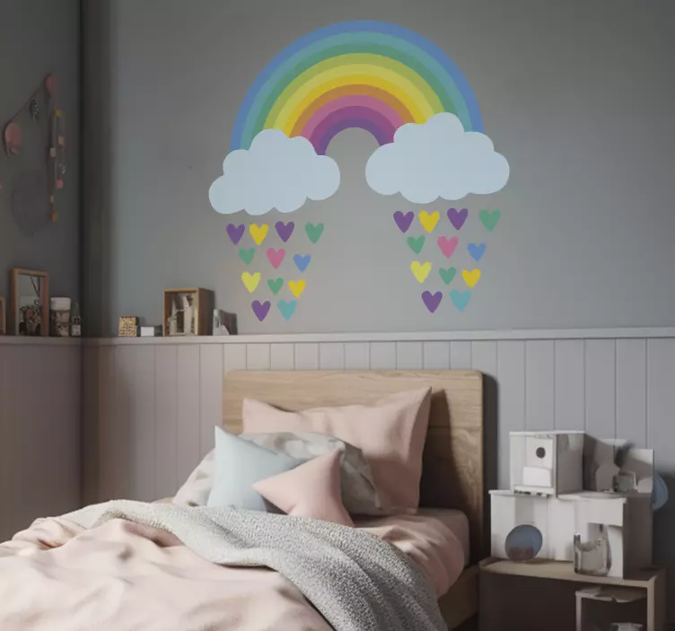 Funny multicolor rainbow illustration decal - TenStickers