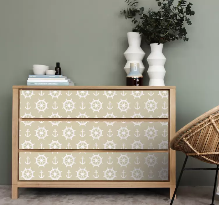 Furniture sticker nautical wheel design - TenStickers