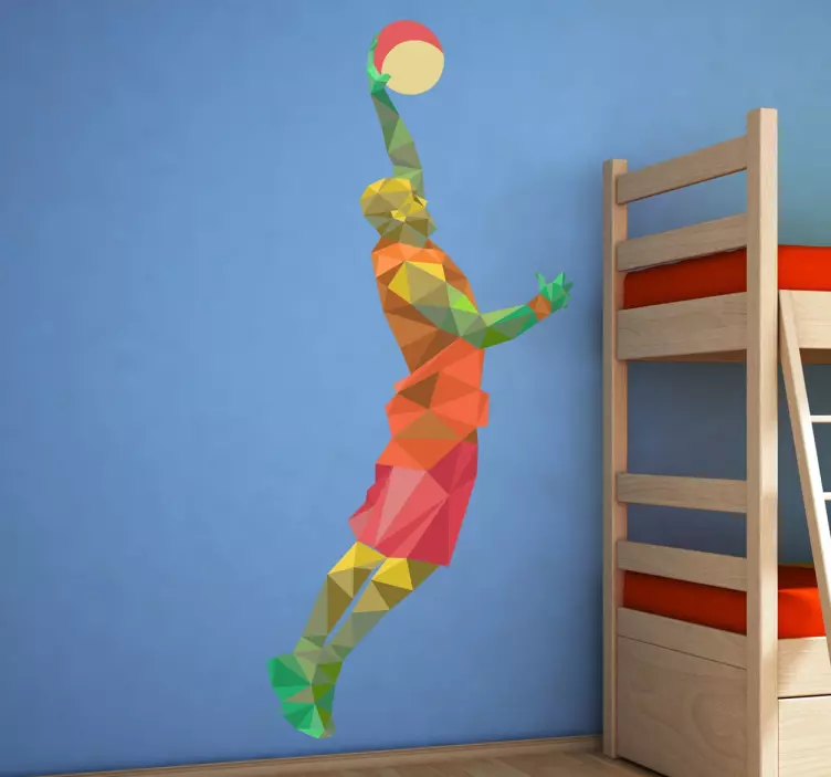 Geometric Basketball Player Sticker - TenStickers