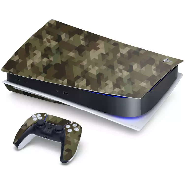 Geometric Camo PS5 sticker - TenStickers