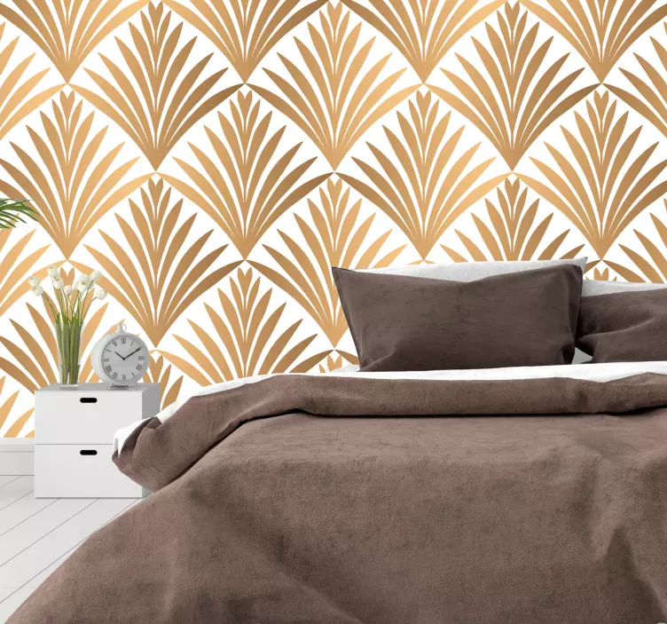 Geometric leaf headboard sticker - TenStickers