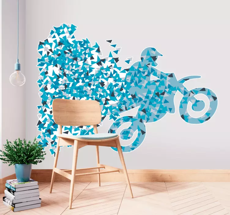 Geometric Motoross Racer Sticker - TenStickers