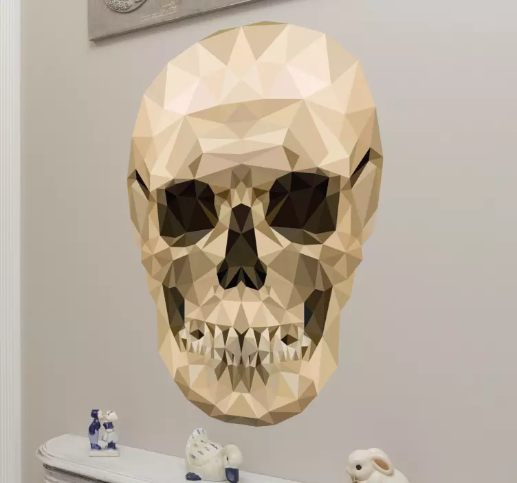 Geometric Skull Wall Sticker - TenStickers