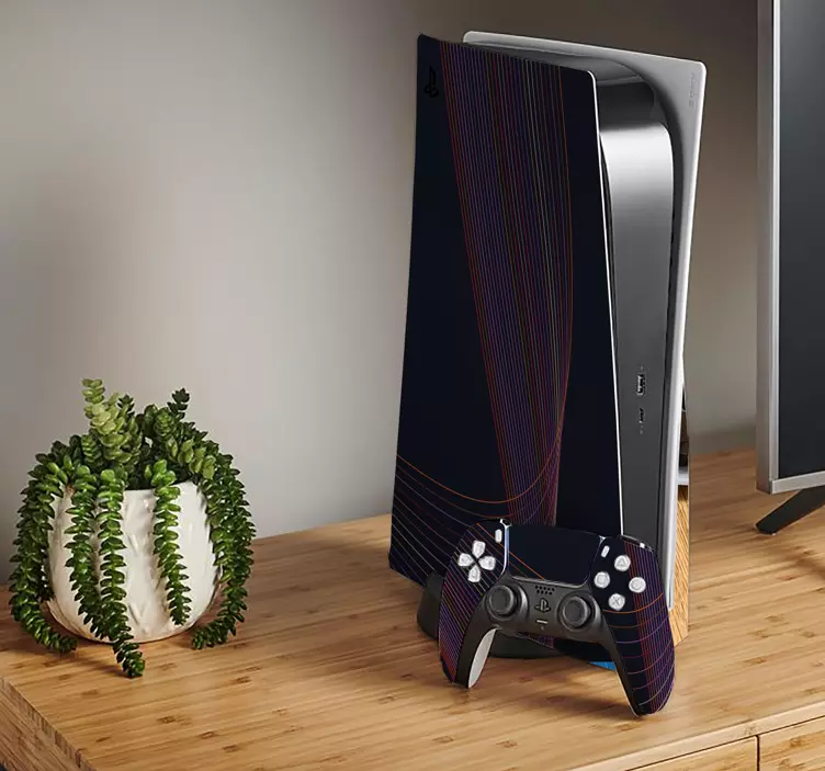 Geometric wave ps 5 sticker - TenStickers