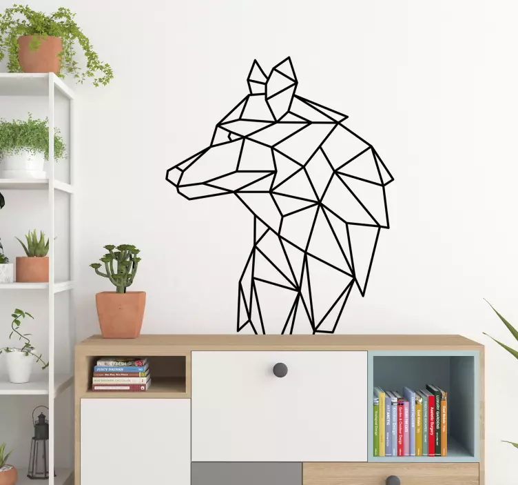 Geometric Wolf animal wall sticker - TenStickers