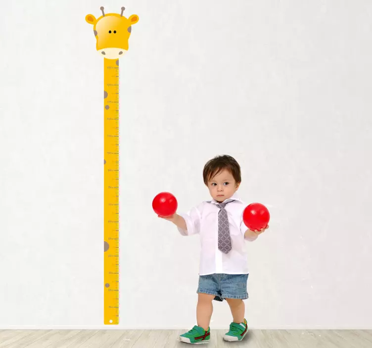 Giraffe Height Chart Kids Sticker - TenStickers