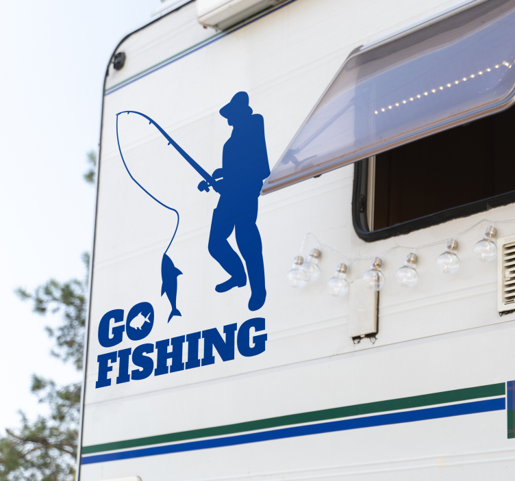 Go fishing caravan sticker - TenStickers