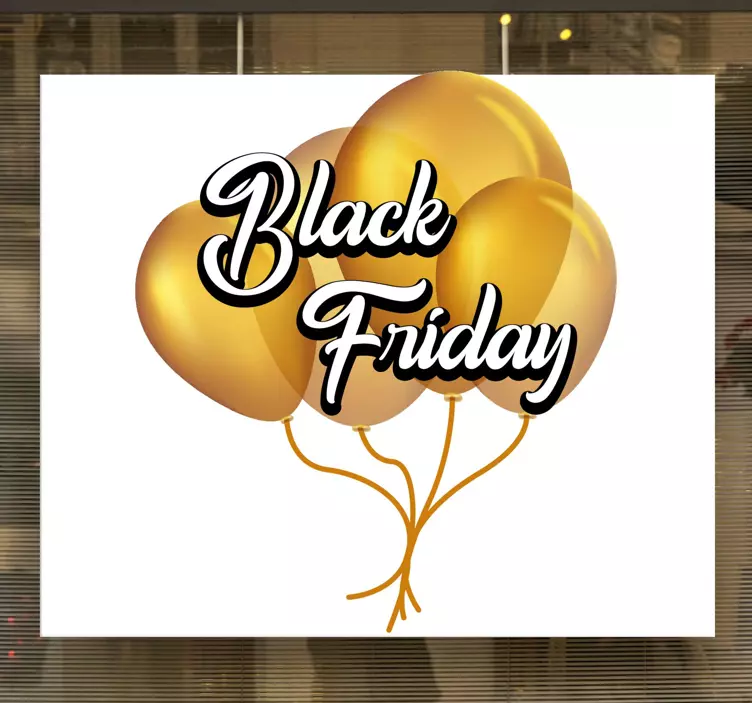 Golden Balloons Display Black Friday sticker - TenStickers