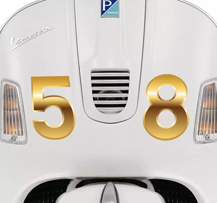 Golden Numbers Motorbike Sticker - TenStickers