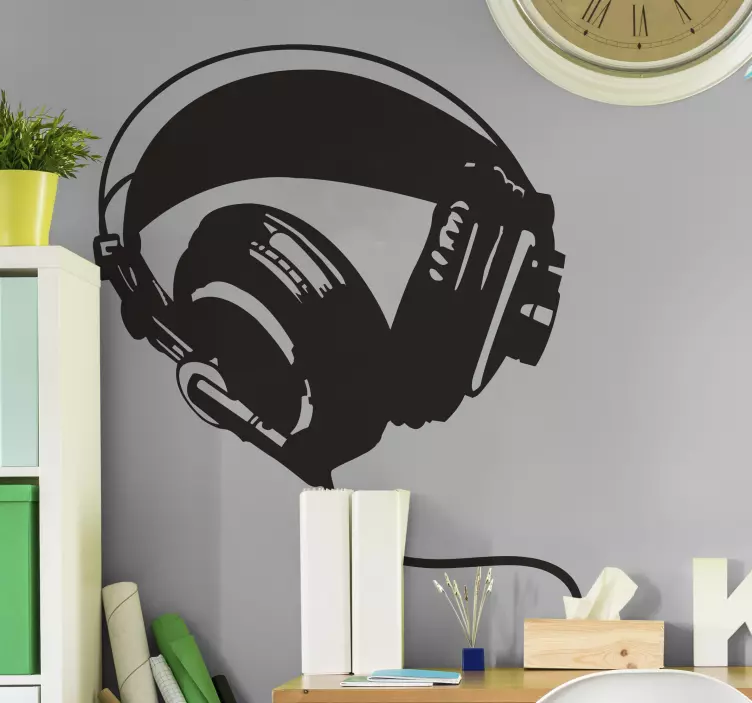 Graffiti Headphones Wall Sticker - TenStickers
