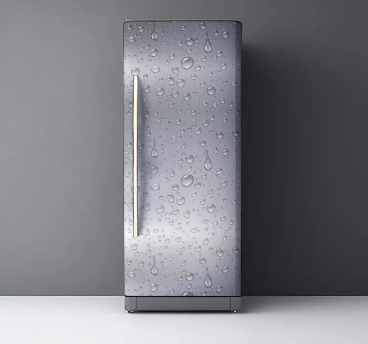 Gray texture with drops fridge sticker - TenStickers