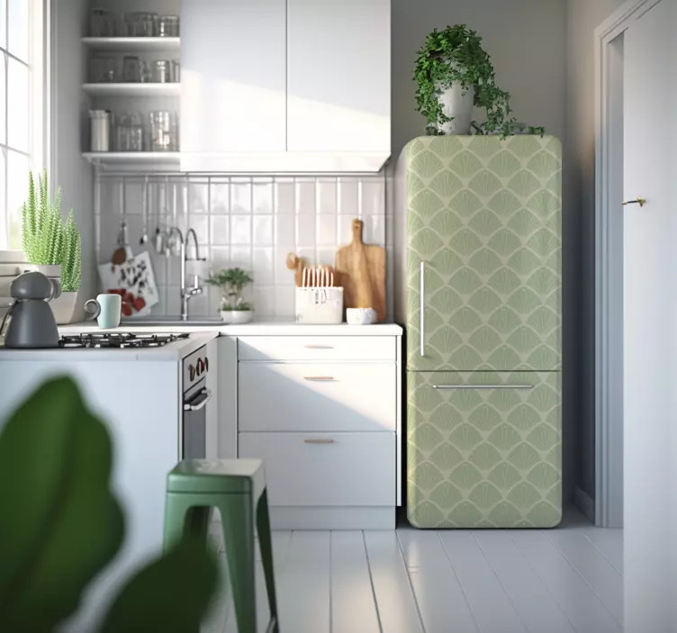 green geometric fridge sticker - TenStickers