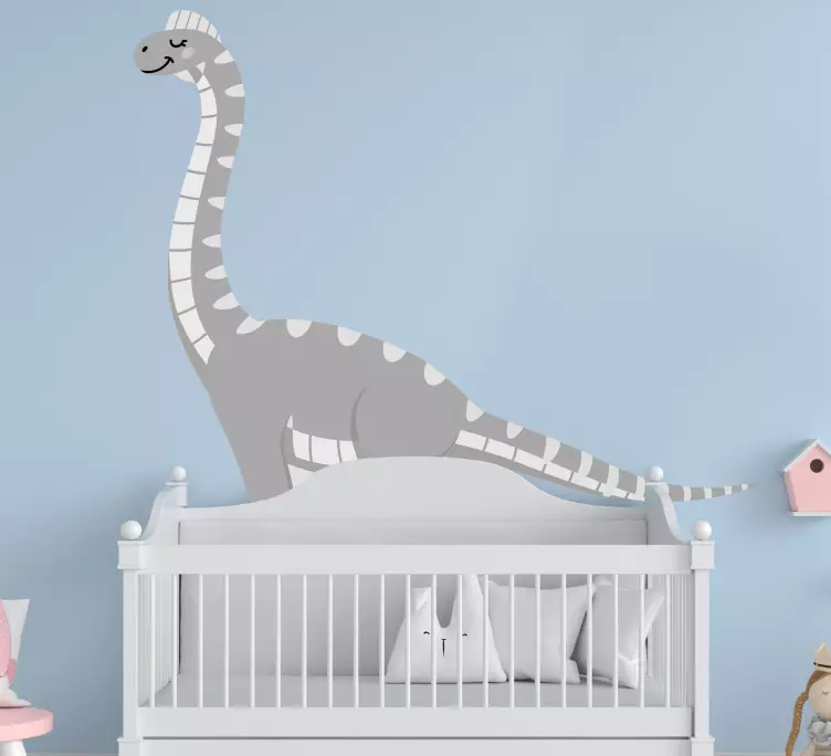 Grey girl dinosaur design children wall sticker - TenStickers