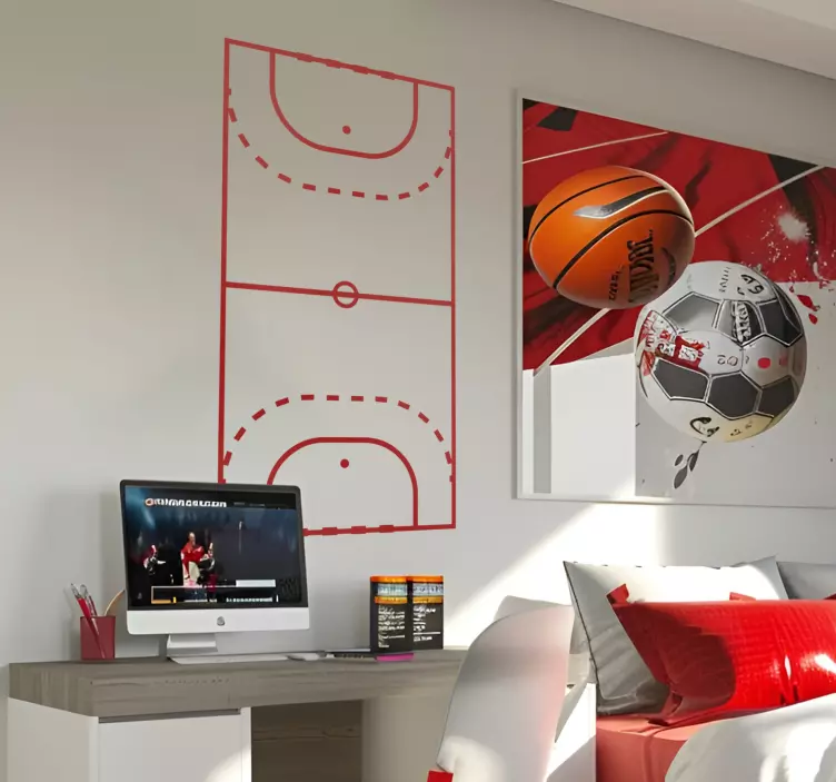 Handball court wall sticker - TenStickers