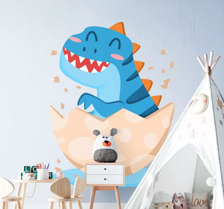 Happy hatchling dinosaur dinosaur wall sticker - TenStickers