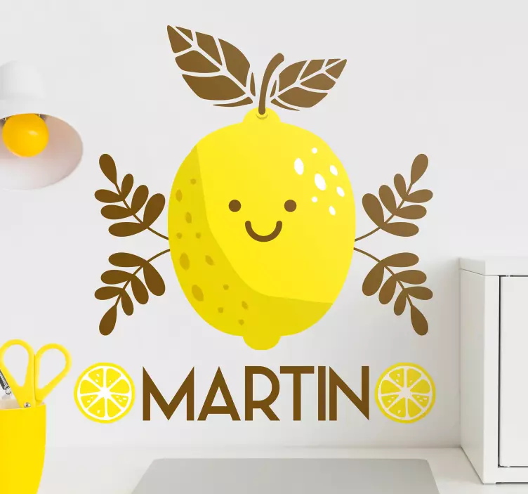 Happy lemon design fruit sticker - TenStickers