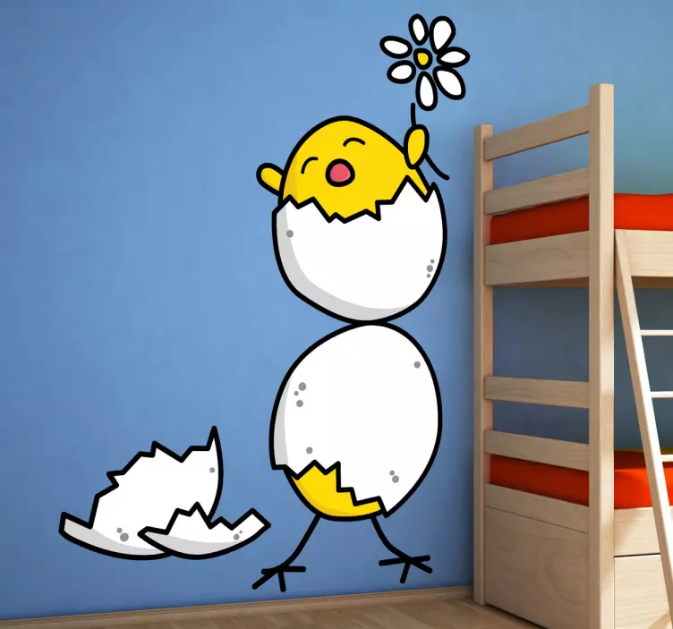 Hatching Chick Character kid's sticker - TenStickers