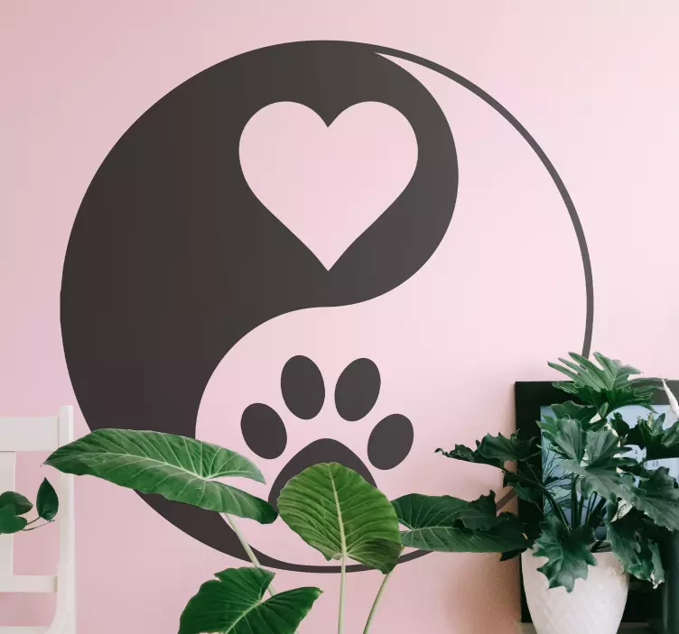 Heart and Paw cat sticker - TenStickers