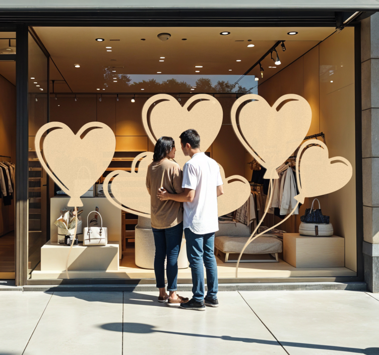 heart balloons valentine's sticker - TenStickers